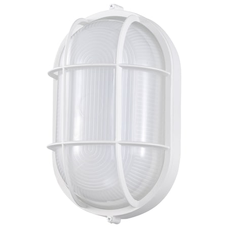 Nuvo LED Oval Bulk Head Fixture, White Finish with White Glass 62/1390